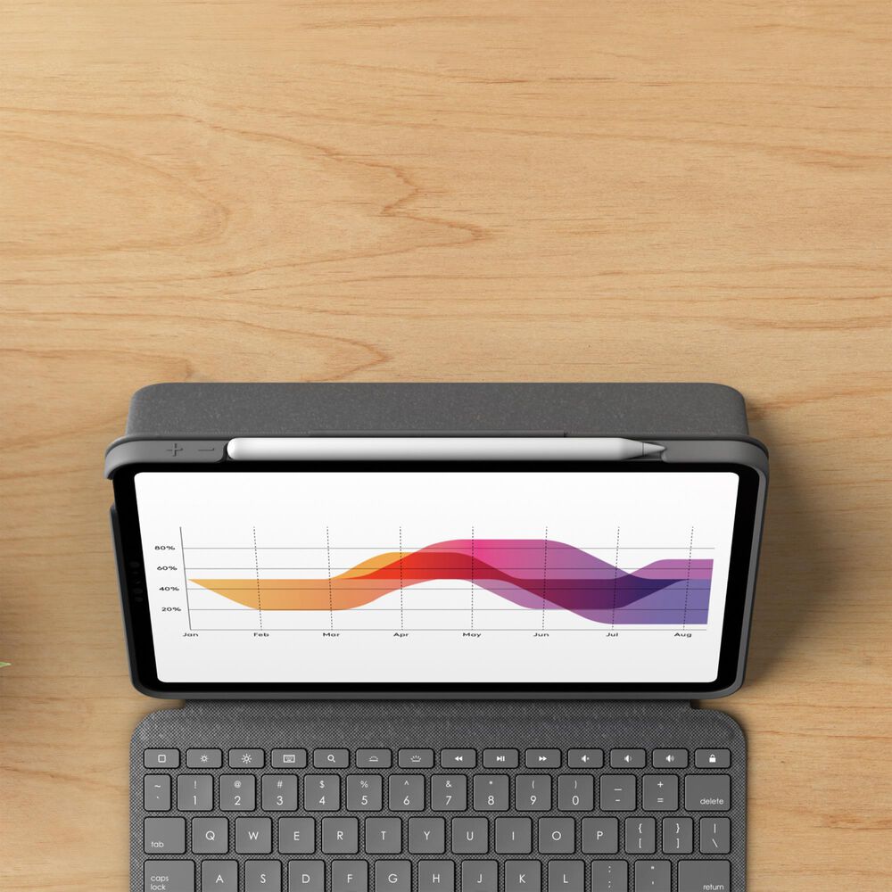 Logitech Folio Touch Backlit Keyboard Case with Trackpad for iPad Air in Oxford Grey, , large
