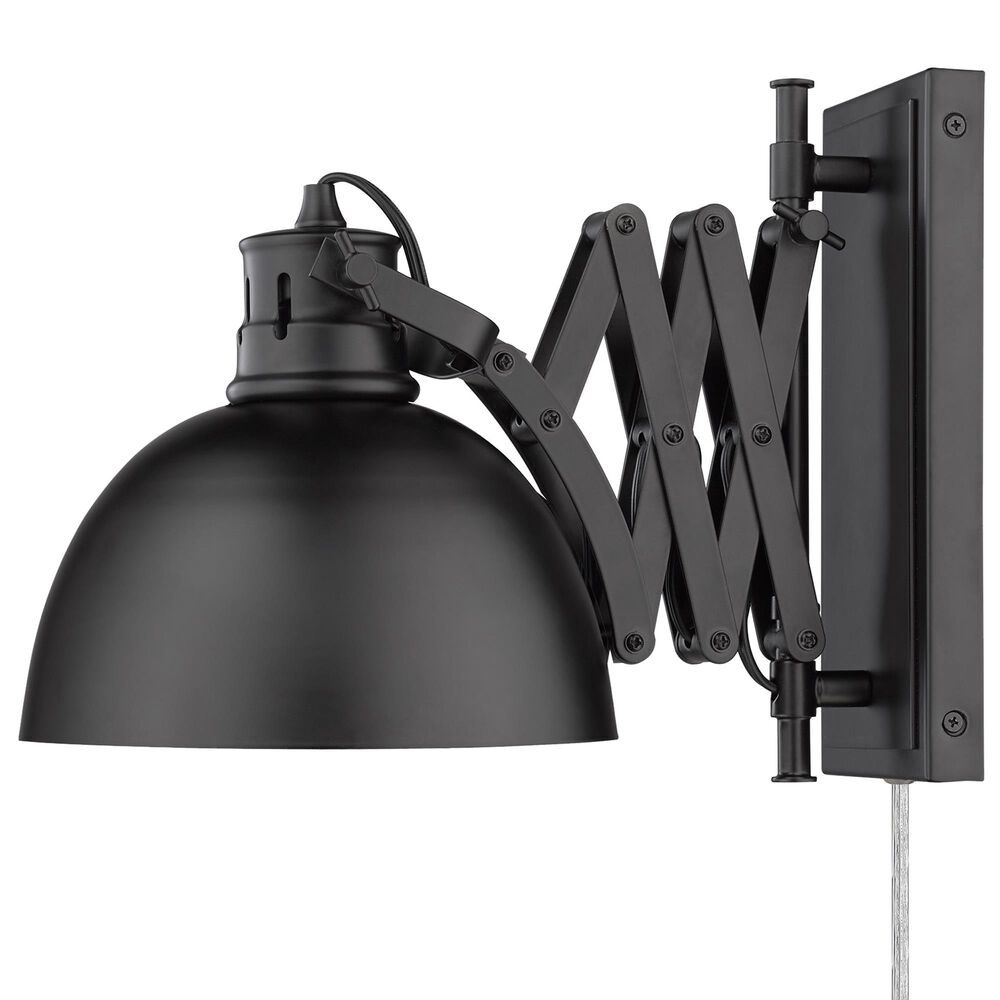 Golden Lighting Hawthorn 1-Light Wall Sconce in Matte Black, , large