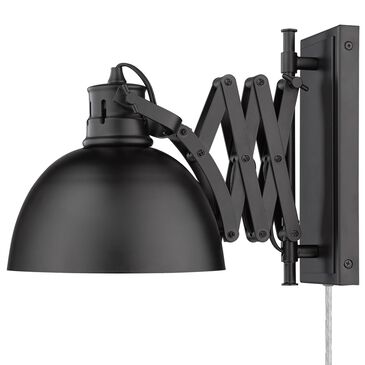 Golden Lighting Hawthorn 1-Light Wall Sconce in Matte Black, , large