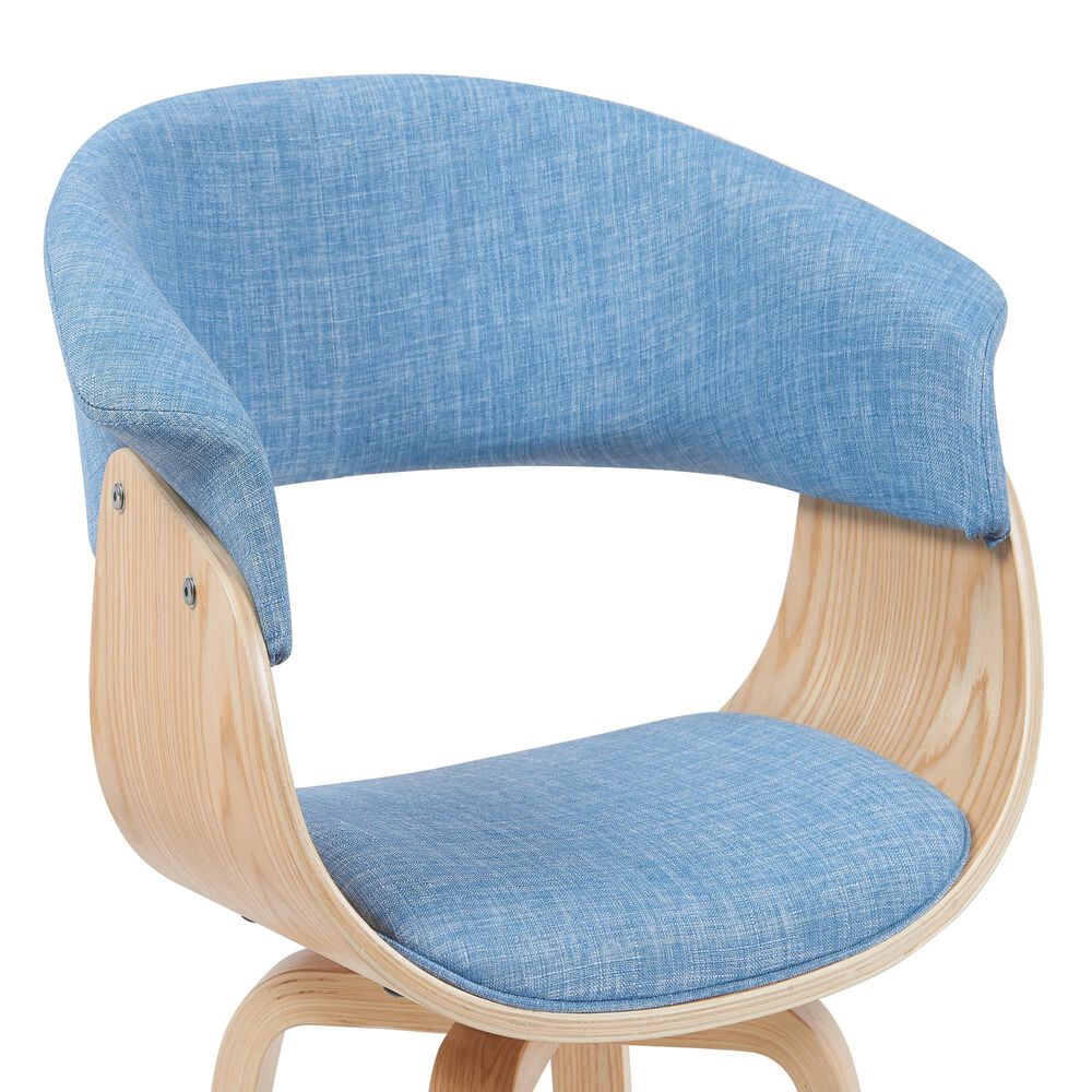 Armen Living Summer Arm Chair with Blue Upholstery in Oak, , large