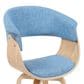 Armen Living Summer Arm Chair with Blue Upholstery in Oak, , large