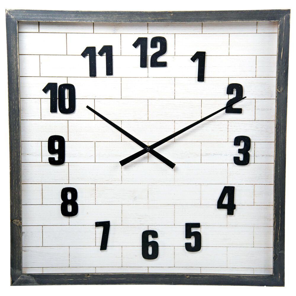 VIP Home and Garden American Mercantile Wall Clock in Dark Wood, , large