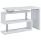 Southern Enterprises Yatesling Corner Desk in White/Chrome, , large