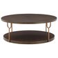 Signature Design by Ashley Brazburn Round Cocktail Table in Dark Brown and Gold, , large