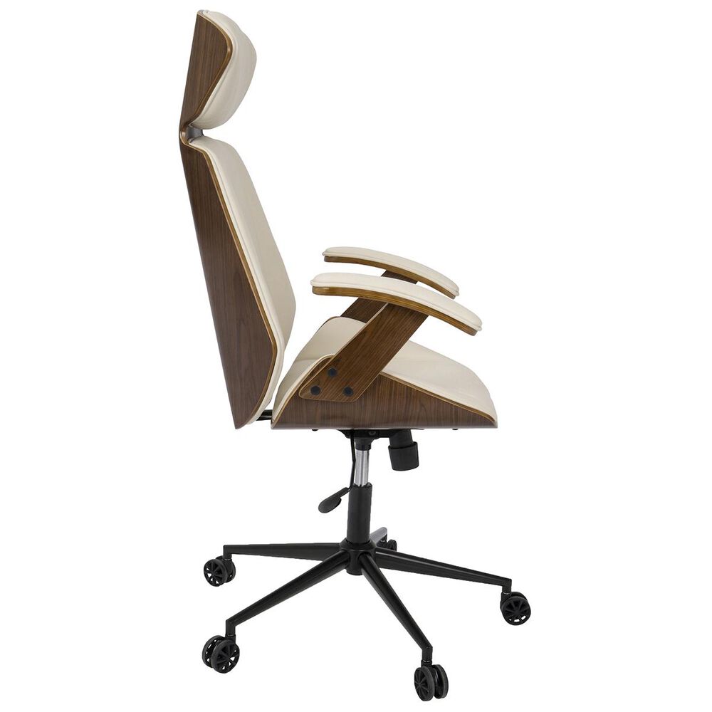 Lumisource Spectre Adjustable Office Chair in Cream/Walnut, , large