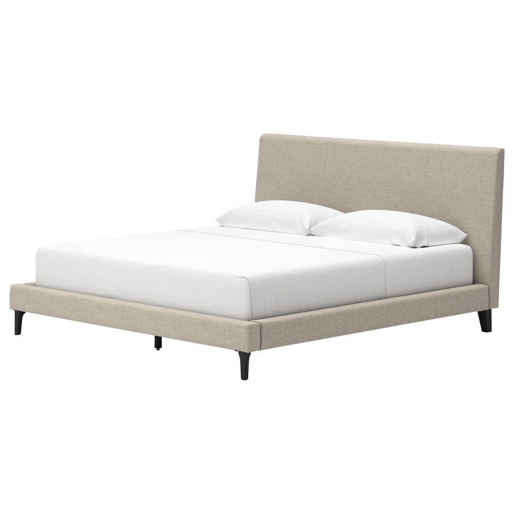Ashley Cielden King Upholstered Platform Bed with Roll Slats in Tan, , large