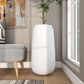 Maple and Jade 30" Tall Floor Decorative Vase in Polished White, , large