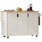 HOMLUX 51" Kitchen Island with Drop Leaf in White Ash, , large