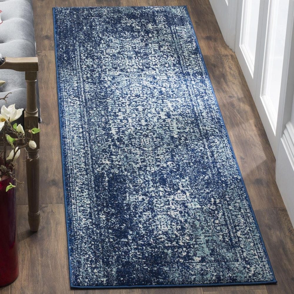 Safavieh Evoke EVK256A 2&#39;2&quot; x 21&#39; Navy and Ivory Runner, , large