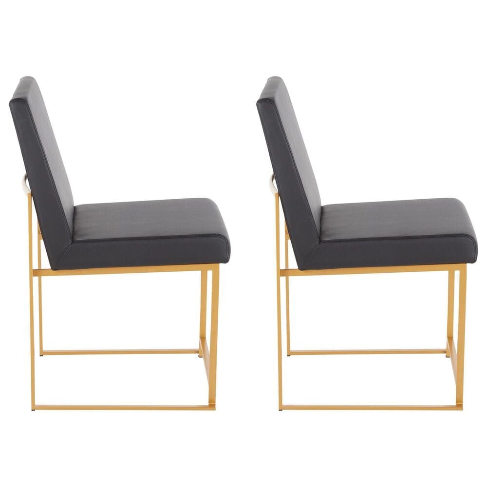 Lumisource Fuji Side Chair with Black Cushion in Gold &#40;Set of 2&#41;, , large