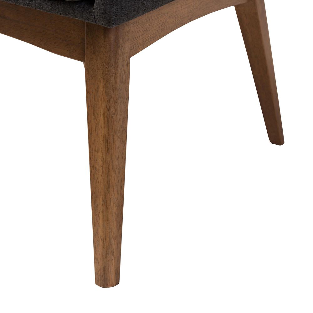 Baxton Studio Nexus Arm Chair with Dark Grey Cushion in Walnut Brown (Set of 2), , large