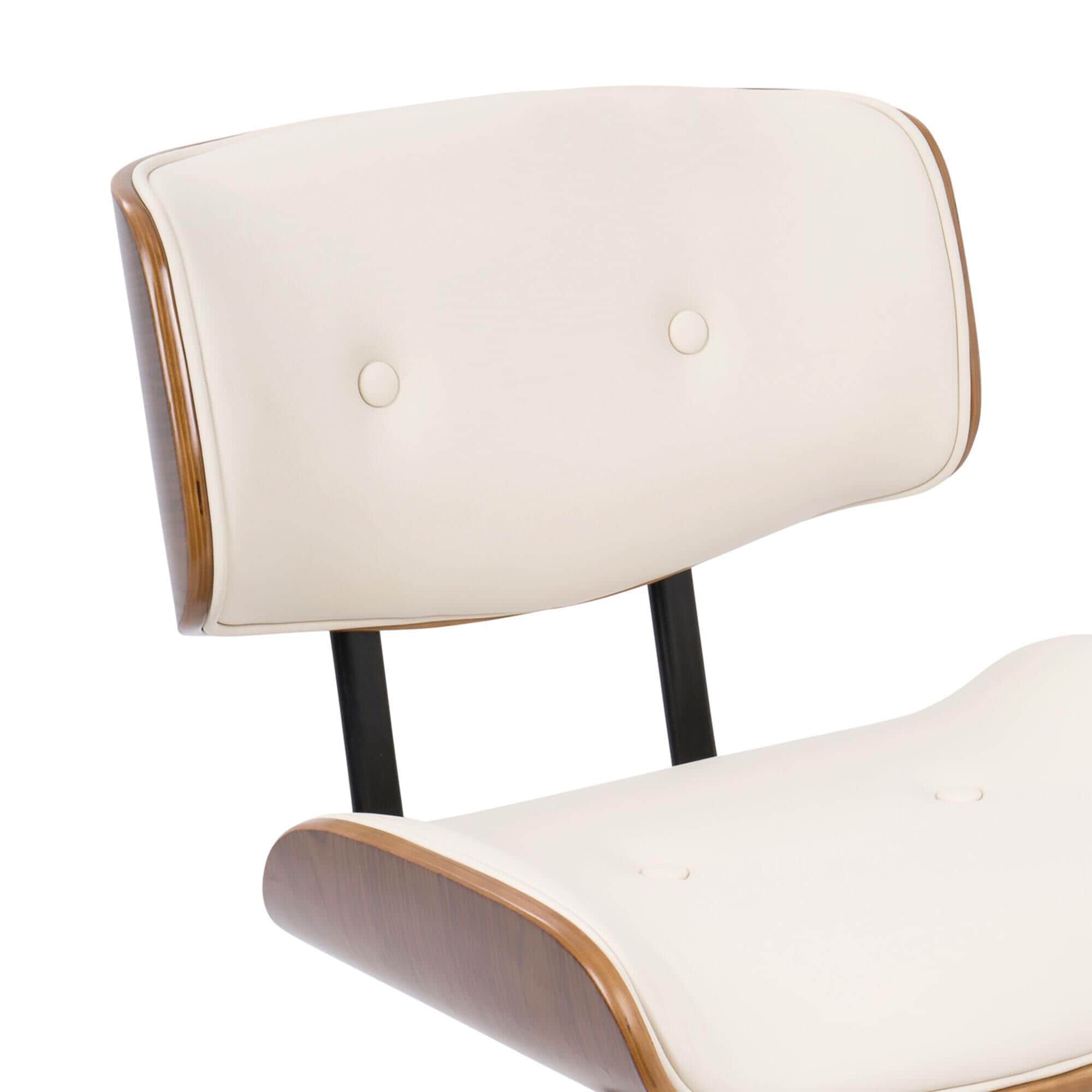 Lumisource Lombardi Adjustable Office Chair in Cream and Walnut NFM
