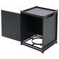 Hearth and Haven Outdoor Metal Tank Holder Side Table with Door in Matte Black, , large