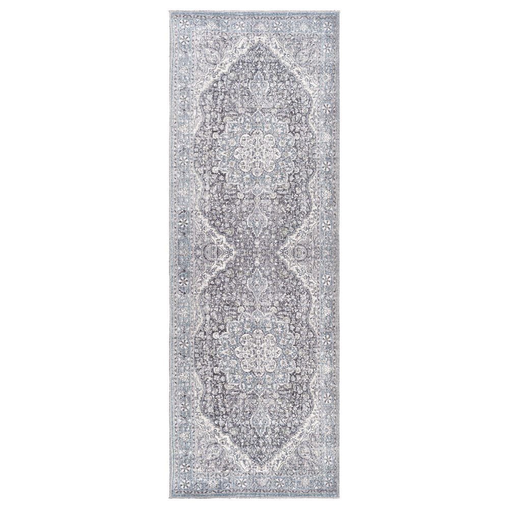 Surya Colin 2"7" x 12" Light Blue, Medium Green, Gray, Charcoal, Tan and Cream Runner, , large