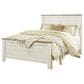 Ashley Willowton 3 Piece Queen Bedroom Set in Whitewash with Panel Bed and 2 Nightstands, , large