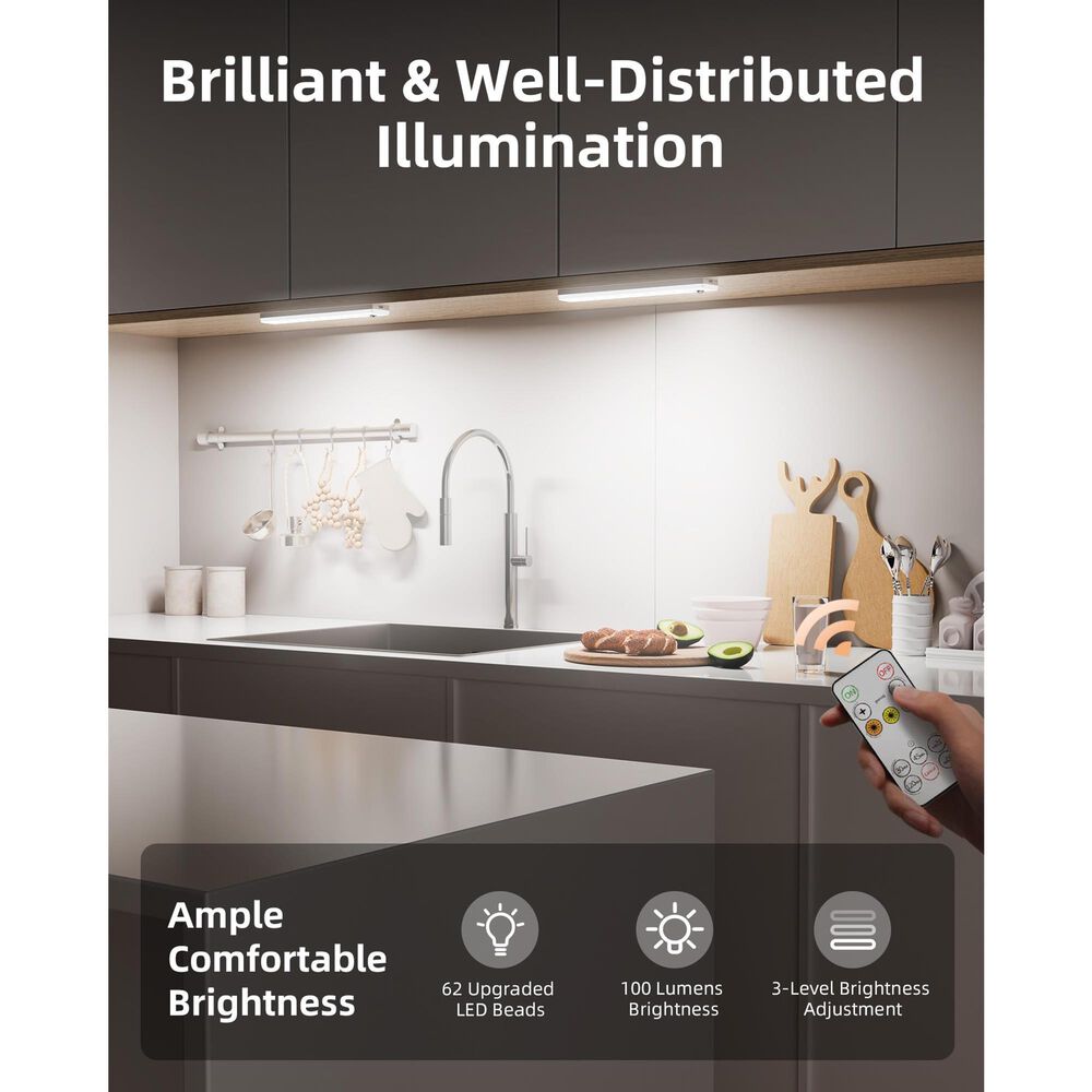 HOMLUX Under Cabinet Light in White (Set of 6), , large