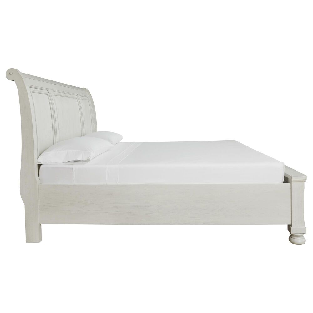Ashley Robbinsdale King Sleigh Storage Bed in Antique White, , large
