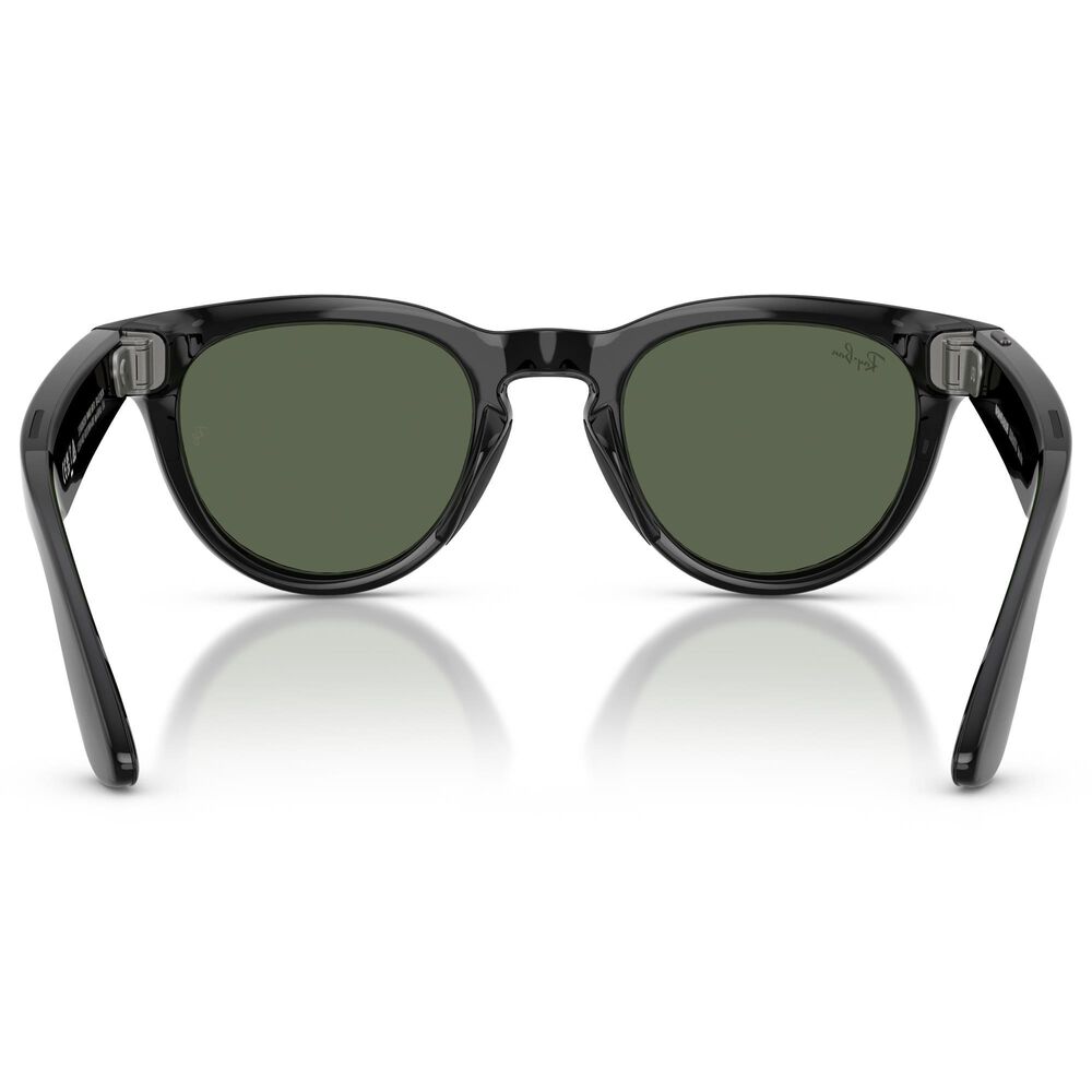 Rayban Glasses Headliner Gen 2 High Bridge Fit Sunglasses with Green Lenses in Shiny Black, , large