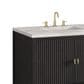 James Martin Vanities Myrrin 36" Vanity in Carbon Oak with 3 cm Victorian Silver Quartz Top, , large