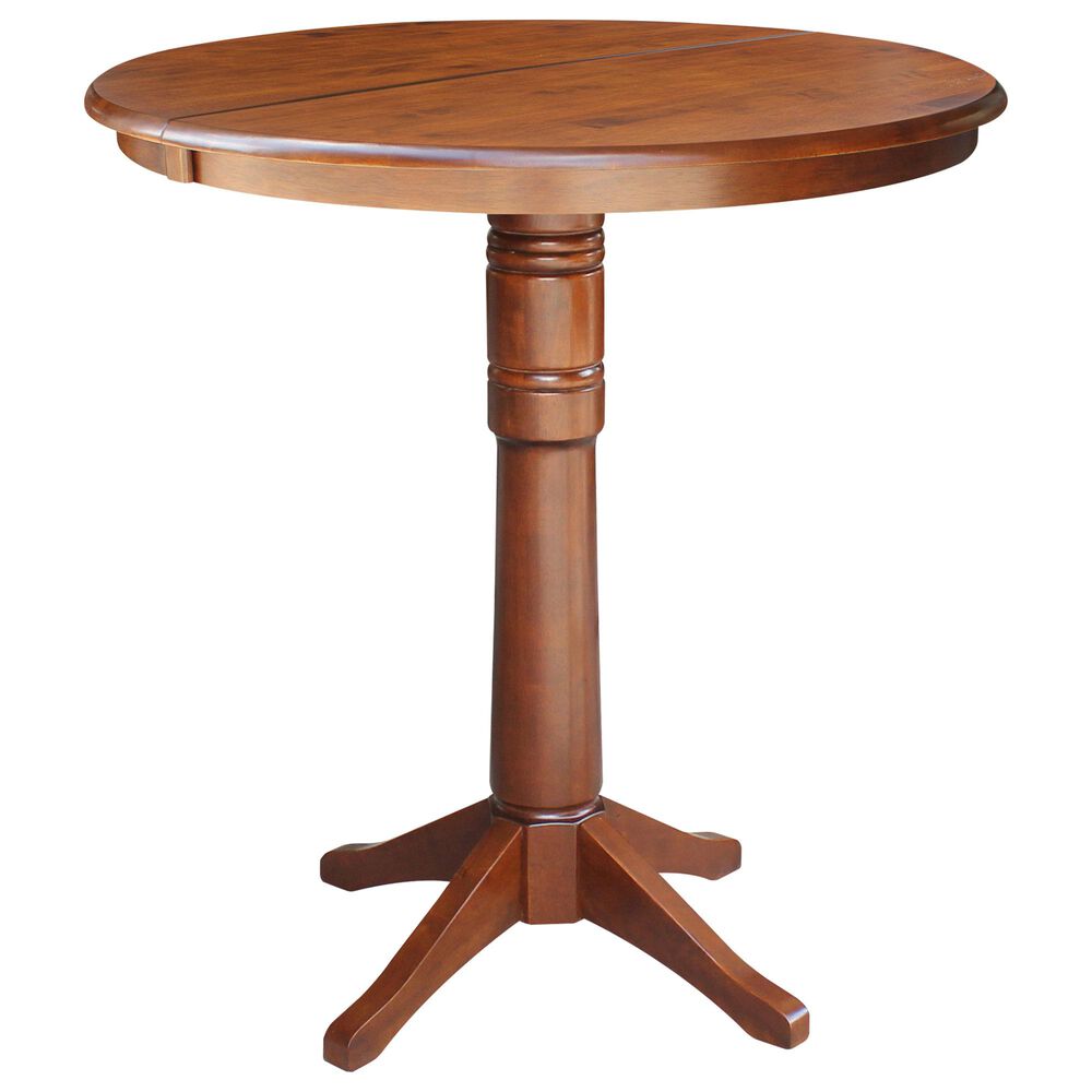 International Concepts 36" Modern Farmhouse Casual Round Dining Table in Espresso, , large