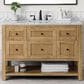 James Martin Vanities Breckenridge 48" Single Bathroom Vanity in Light Natural Oak with 3 cm Carrara White Marble Top and Rectangular Sink, , large
