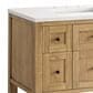 James Martin Vanities Breckenridge 36" Single Bathroom Vanity in Light Natural Oak with 3 cm White Zeus Quartz Top and Rectangular Sink, , large