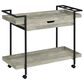 Pacific Landing Ventura Storage Bar Cart in Grey Driftwood and Black, , large