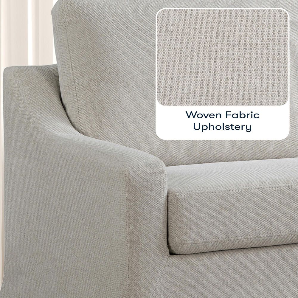 Lifestyle Solutions Harper Stationary Sleeper Loveseat in Oatmeal, , large