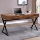 Furniture of America Krause Writing Desk in Oak and Black, , large