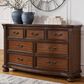 Ashley Lavinton 7-Drawer Dresser in Cherry Brown, , large