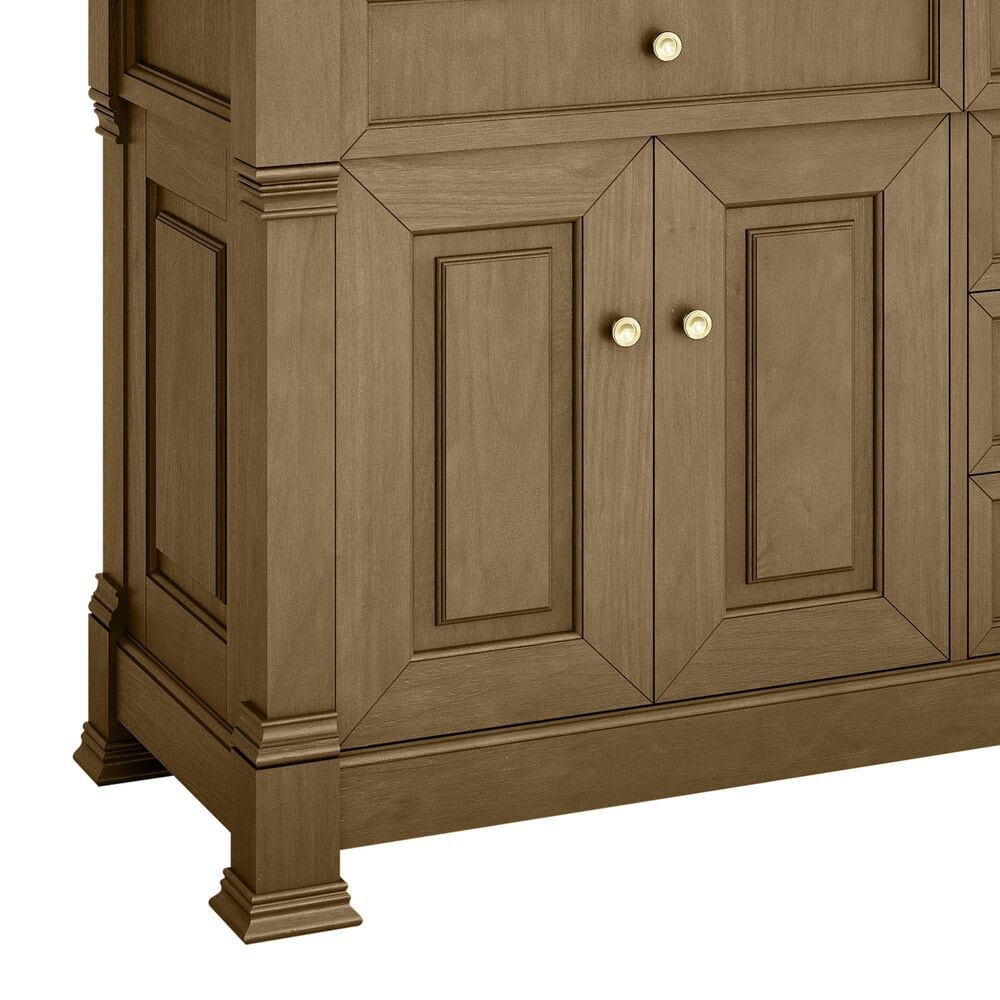 James Martin Vanities Brookfield 72&quot; Double Bathroom Vanity in Honey Oak with 3cm Ethereal Noctis Quartz Top and Rectangular Sinks, , large