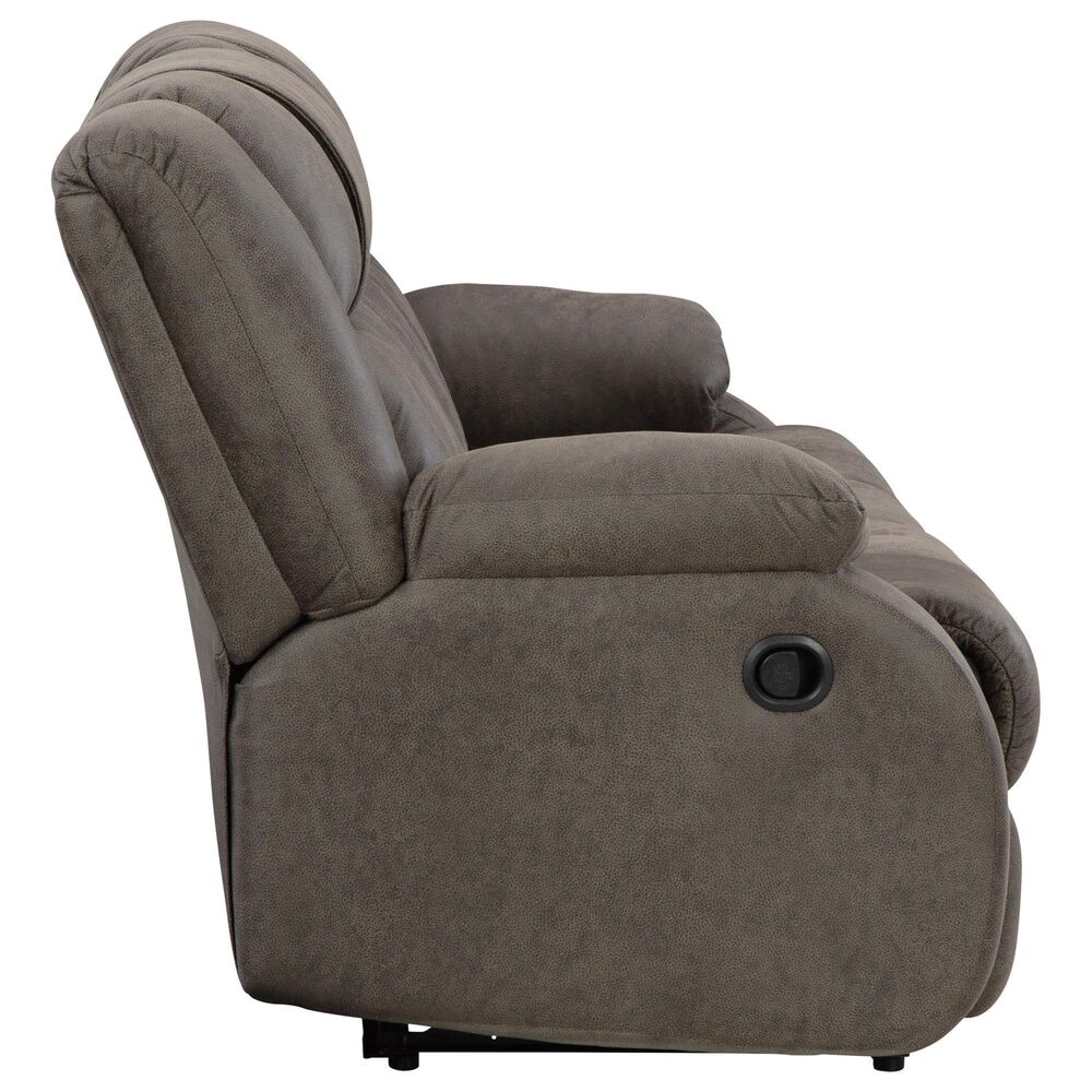 Ashley First Base Manual Reclining Sofa in Gunmetal, , large