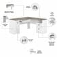 Bush Fairview 3-Piece Office Desk and File Cabinet Set in Shiplap Gray and Pure White, , large
