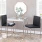 Lumisource Fuji Side Chair with Black Faux Leather Cushion in Brushed Stainless Steel (Set of 2), , large