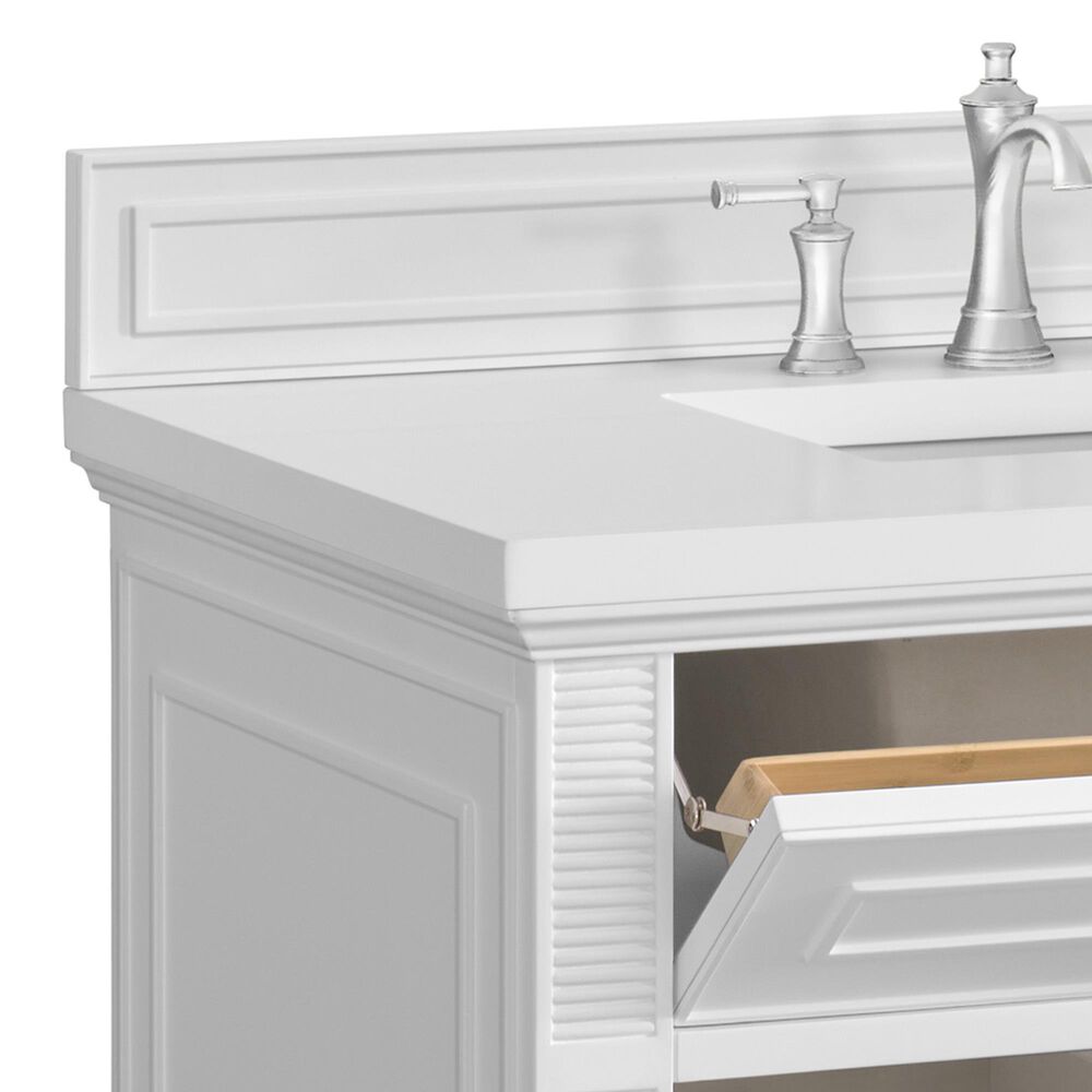 James Martin Vanities Lorelai 36&quot; Single Vanity in Bright White with 3 cm White Zeus Quartz Top, , large