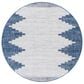 Surya Eagean EAG-2355 Dark Blue, Off-White, Navy and Pale Blue 6"7" Round Indoor/Outdoor Area Rug, , large