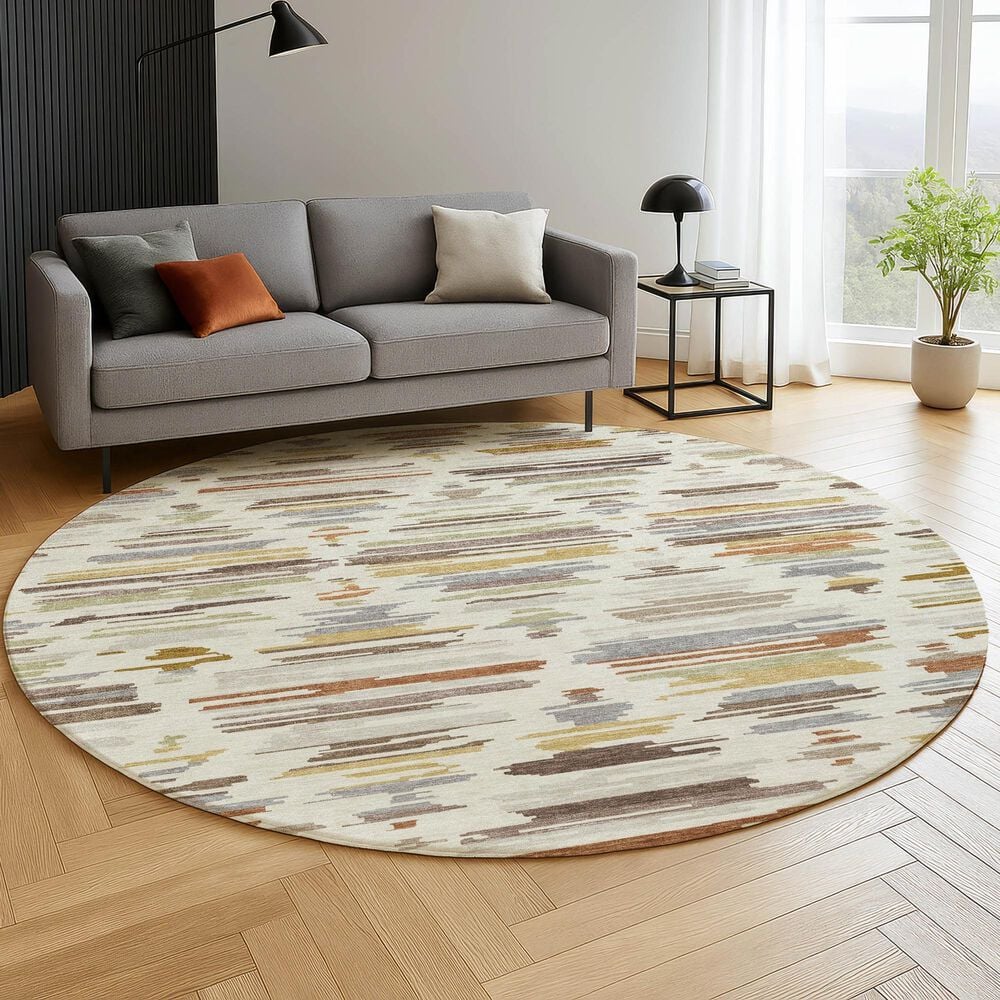 Dalyn Rug Company Kenner KN2 Ivory 8" Round Area Rug, , large