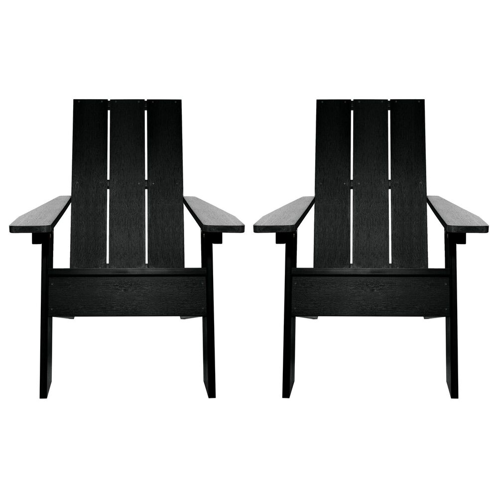 Highwood USA 2 Italica Modern Adirondack Chairs  in Black , , large
