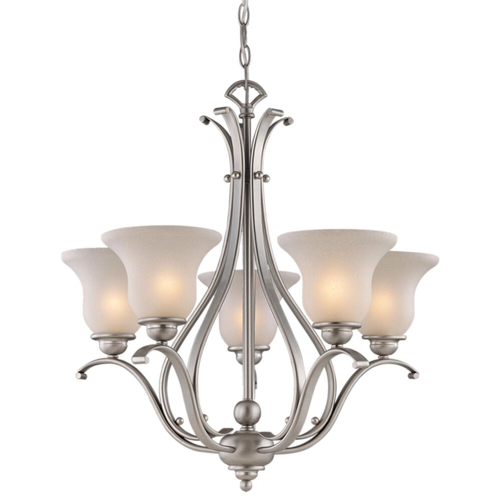 Vaxcel Monrovia 5-Light Chandelier in Brushed Nickel, , large