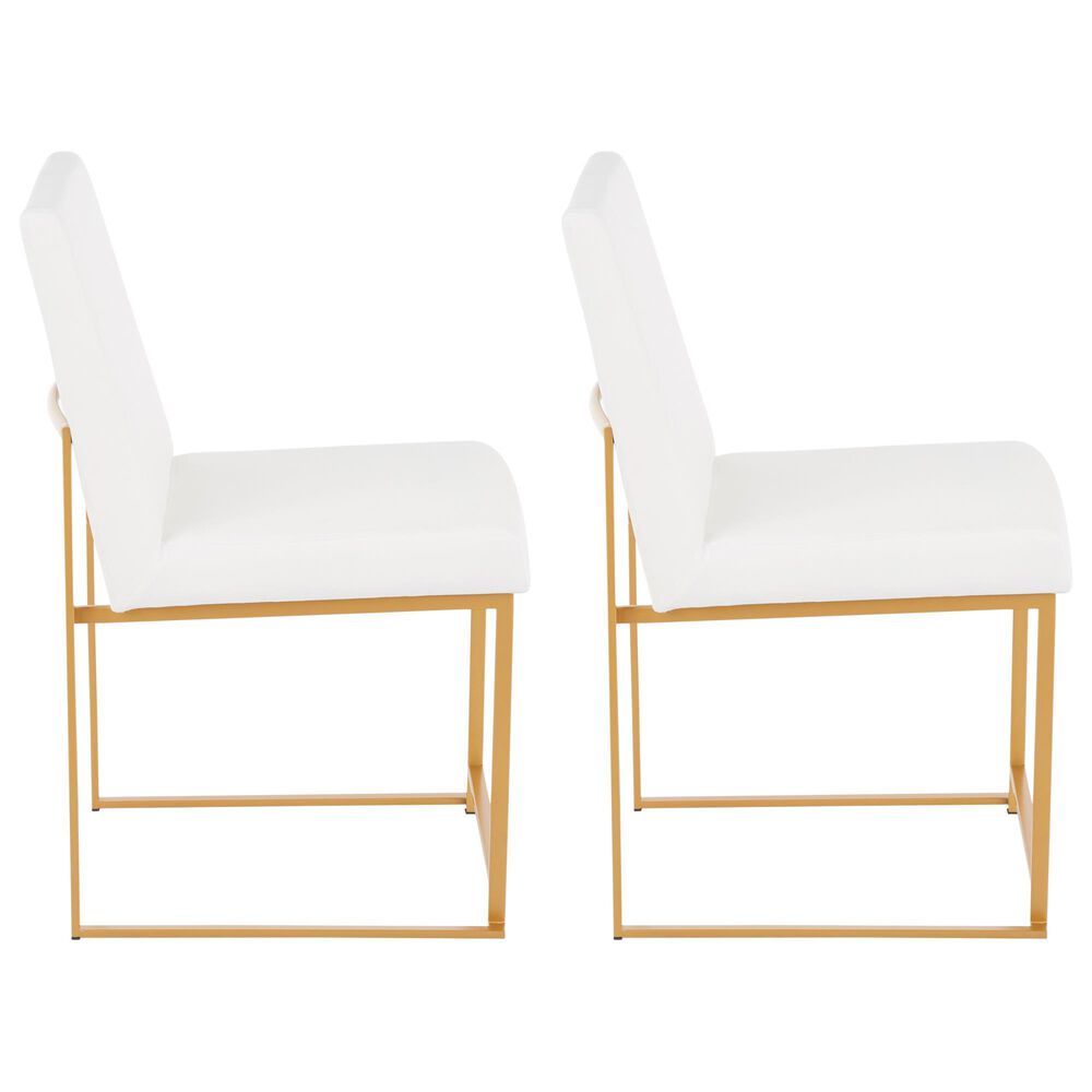 Lumisource Fuji Dining Chair in White/Gold &#40;Set of 2&#41;, , large