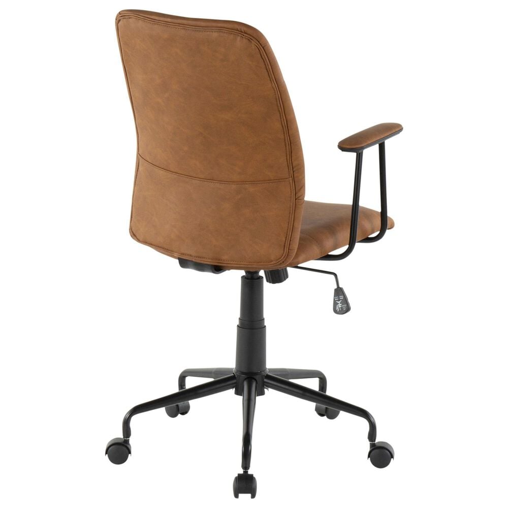 Lumisource Fredrick Office Chair with Brown Cushion in Black, , large