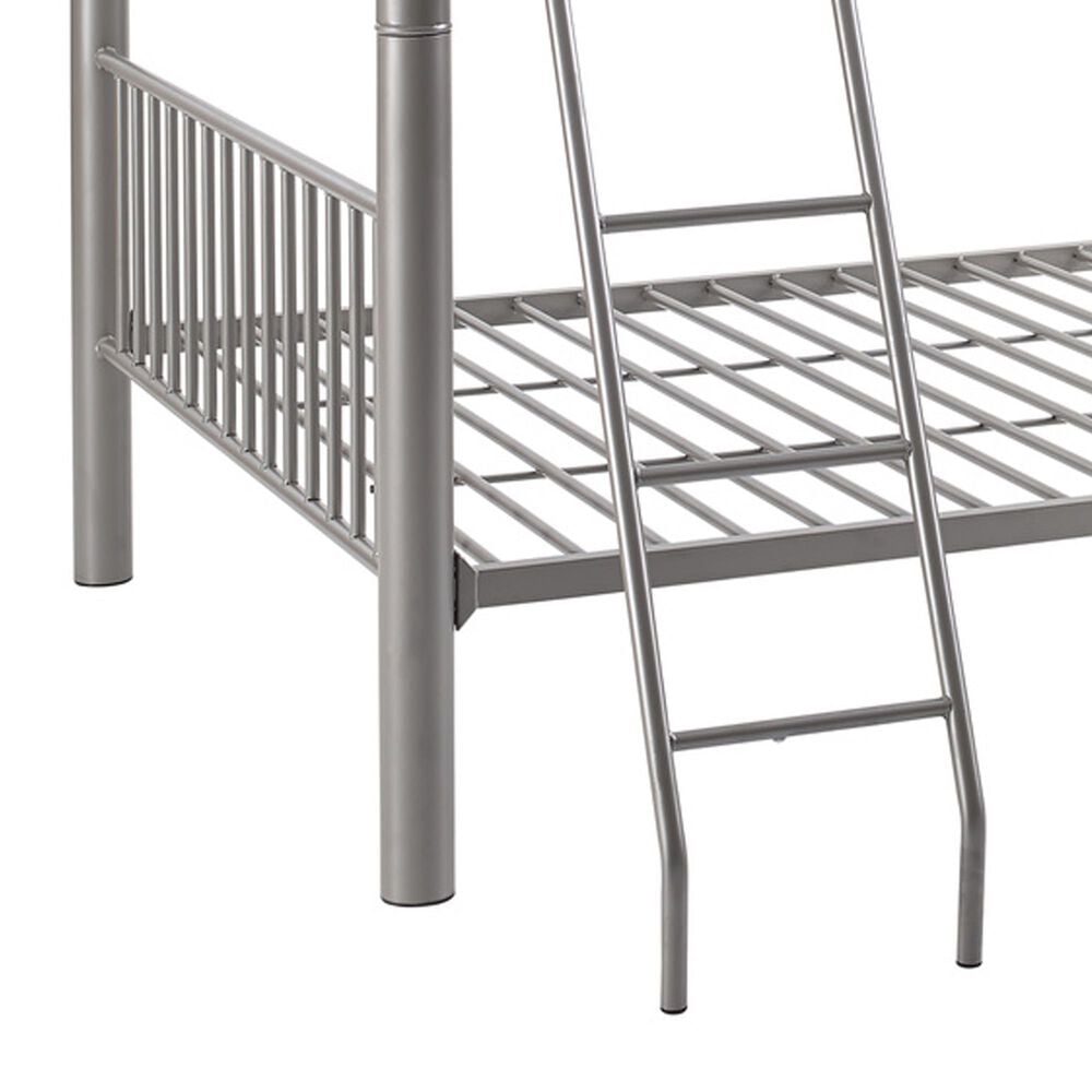 Linon Home Decor Heavy Full Over Full Bunk Bed in Pewter, , large