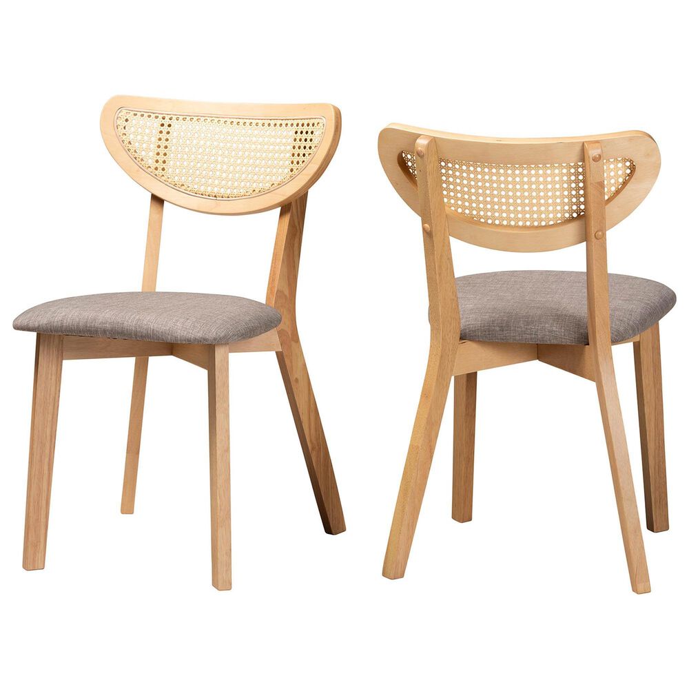 Baxton Studio Dannell Side Chair in Natural Oak and Light Brown (Set of 2), , large