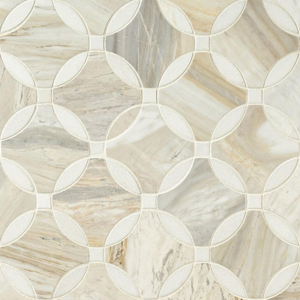 MS International Athena Gold Lola 10" x 10" Marble Mosaic Sheet, , large