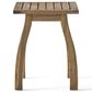 Hearth and Haven Selma Outdoor End Table with Slatted Top and Curved Legs in Natural Stained, , large