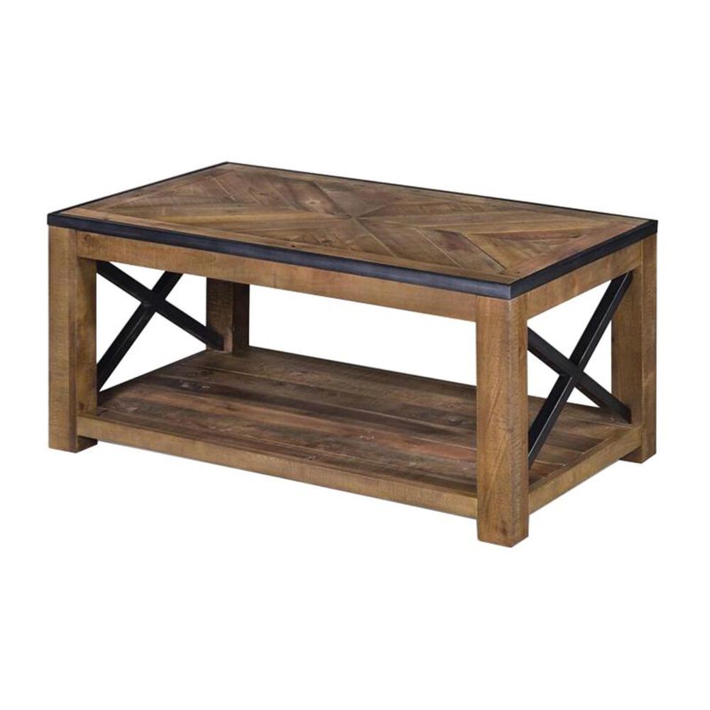 Nicolette Home Penderton Rectangle Coffee Table with Casters in Natural Sienna, , large