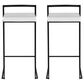 Lumisource Fuji Stackable Barstool with White Faux Leather Cushion in Black (Set of 2), , large