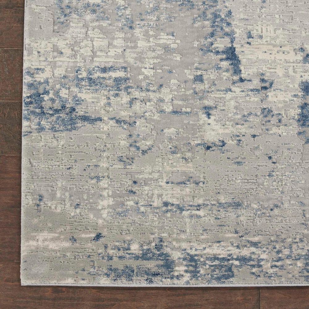 Nourison Rustic Textures Ivory, Deep Blue and Grey 2&#39;2&quot; x 7&#39;6&quot; Runner, , large