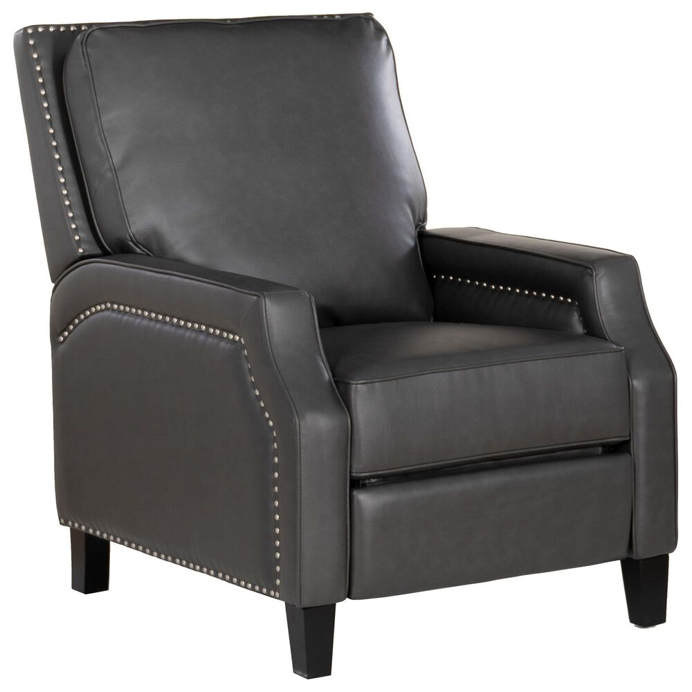 Linon Home Decor Portico Push Back Recliner in Gray, , large