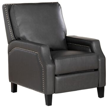 Linon Home Decor Portico Push Back Recliner in Gray, , large